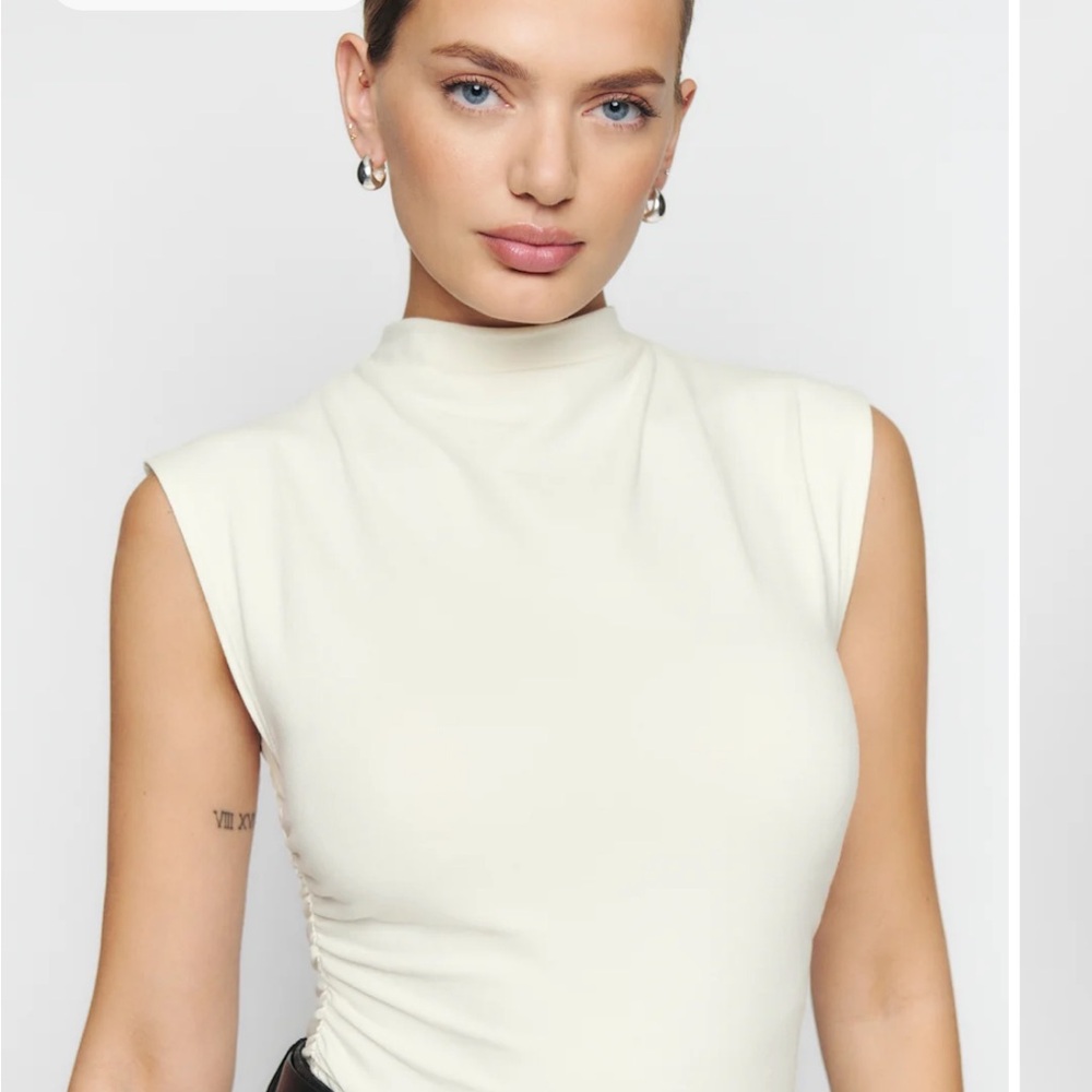 Reformation Cream lindy Sleeveless Top
